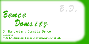 bence domsitz business card